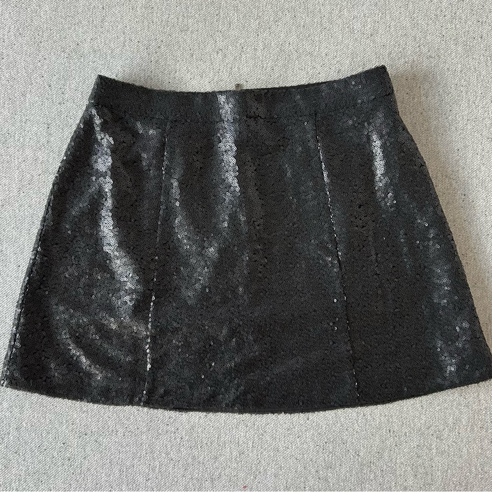 Decree Black Sequin Mini Skirt